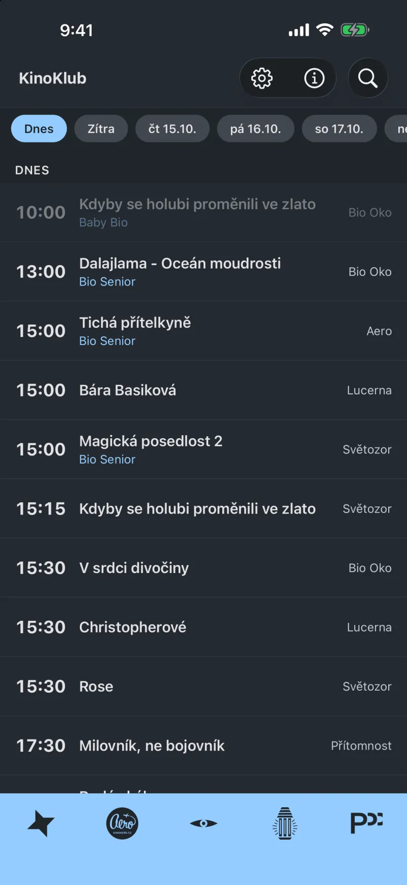 KinoKlub app — cinema programme